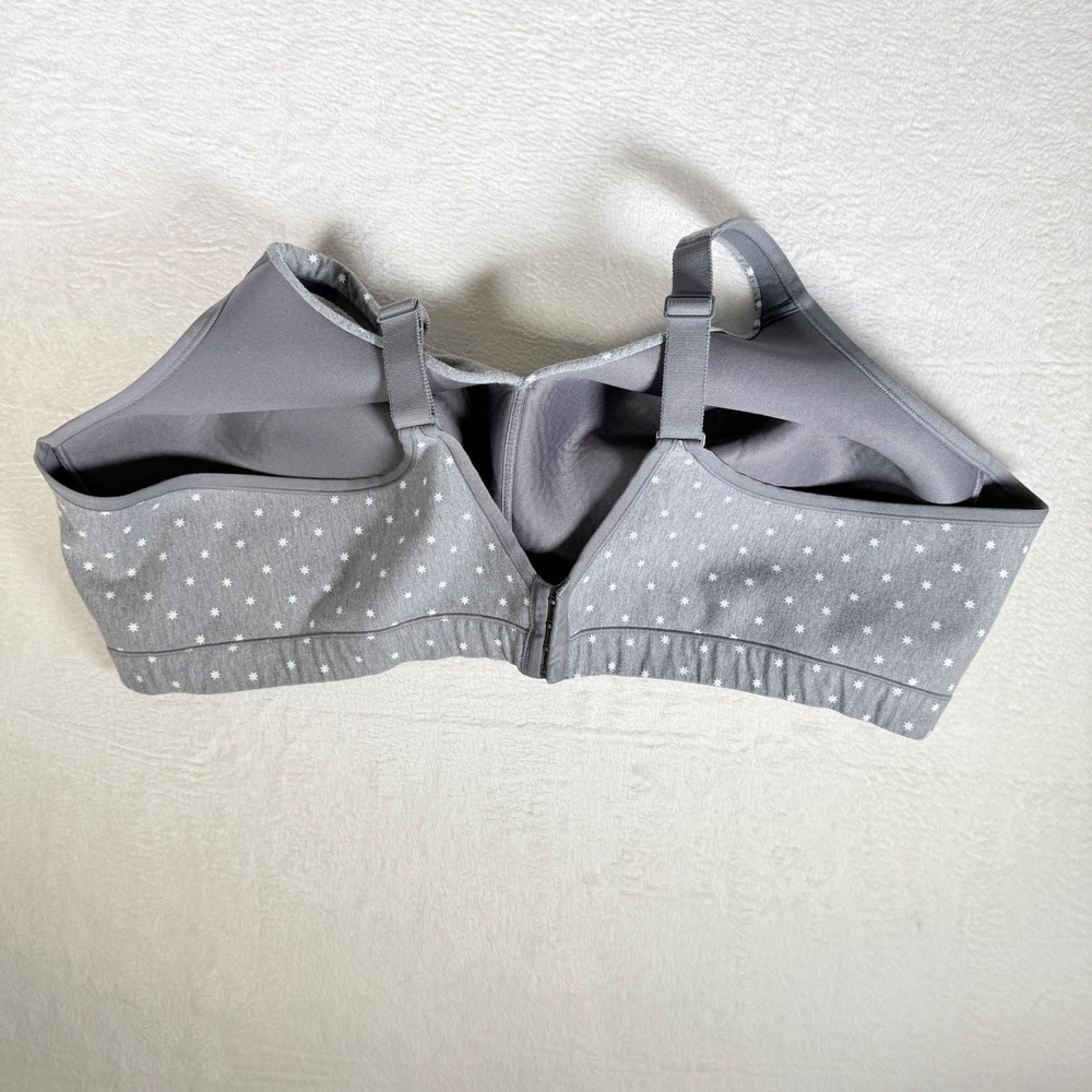 Cacique Gray Star Print Full Coverage Bra 54D Lightly Lined No Wired - Picture 2 of 4